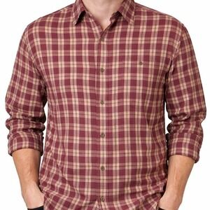 Tommy Bahama Shirt Mens XXL Brown  Plaid Cotton Button‎ Up Casual Big & Tall 2XL